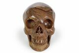 Realistic, Polished Picture Jasper Skull #381921-1